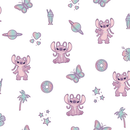 York Wallcoverings RoomMates Disney Lilo & Stitch Angel Pink Peel and Stick Wallpaper Graphics Kids Pink  Current Peel & Stick - RMWS1347