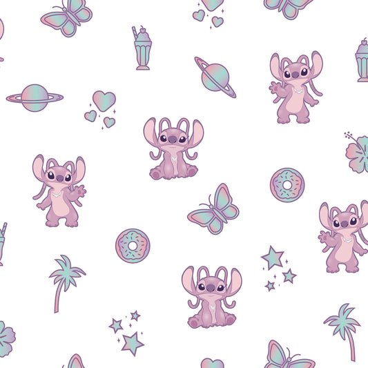 York Wallcoverings RoomMates Disney Lilo & Stitch Angel Pink Peel and Stick Wallpaper Graphics Kids Pink  Current Peel & Stick - RMWS1347