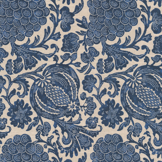 STOUT TEXTILES  MULTIPURPOSE,PRINT TRADITIONAL, FLORAL COBALT,SAPPHIRE   - ROCK-1