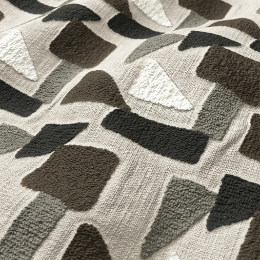 JF Fabrics ROCKAWAY 35 Fabric Geometric, Abstract, Contemporary, Modern Taupe, Brown  Embroidery - 9013335 J9161