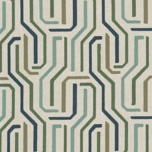 STOUT TEXTILES  MULTIPURPOSE,EMBROIDERIES TRANSITIONAL,, GEOMETRIC SEAFOAM,SEAMIST   - RODI-1