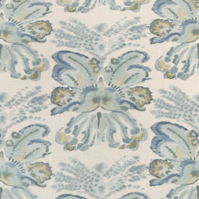 KRAVET COUTURE LINEN ABSTRACT LIGHT BLUE,GREY,   - RORSCHACH.1511.0