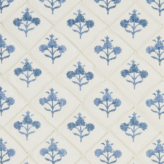 JF Fabrics ROSELLEN 68 Fabric Floral, Classic, Traditional Blue, White  Print, Embroidery, Quilted - 9284868 J9431