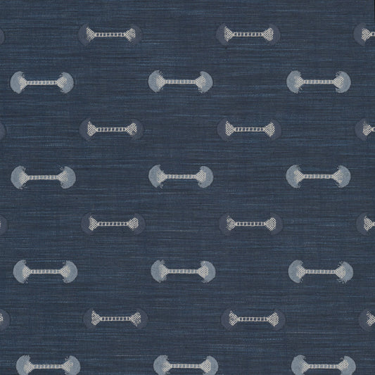 STOUT TEXTILES  DRAPERY,EMBROIDERIES TRADITIONAL, NOVELTY INDIGO,INK   - ROUL-1