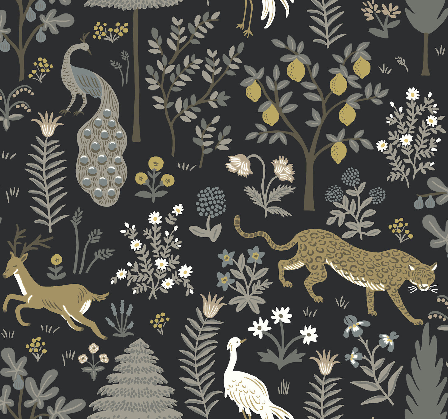 York Wallcoverings Rifle Paper Co. Second Edition Menagerie Blue Wallpaper  Animals Blues   - RP7302