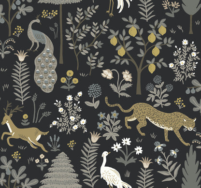 York Wallcoverings Rifle Paper Co. Second Edition Menagerie Blue Wallpaper  Animals Blues   - RP7302