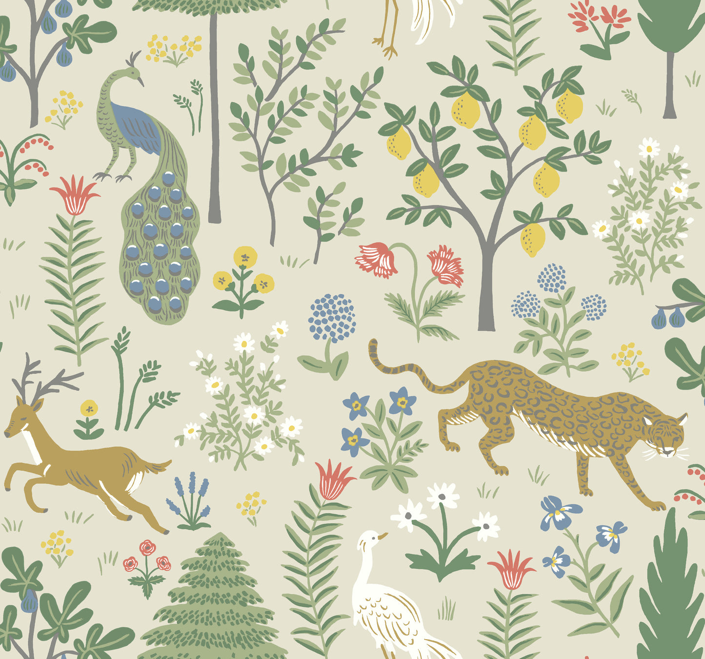 York Wallcoverings Rifle Paper Co. Second Edition Menagerie Beige Wallpaper  Animals Neutrals   - RP7303