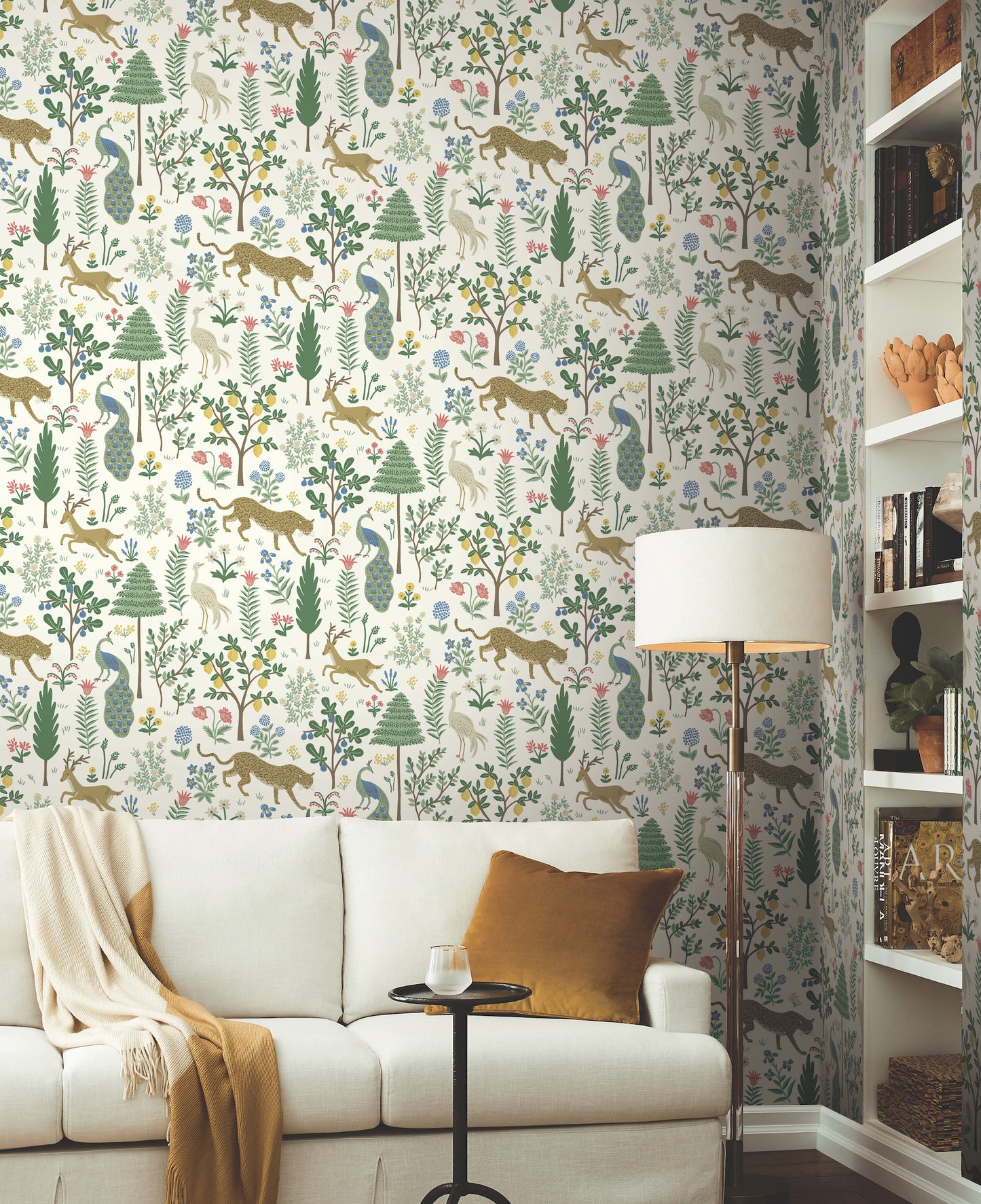York Wallcoverings Rifle Paper Co. Second Edition Menagerie White and Brown Wallpaper  Animals Whites and Off-Whites   - RP7305