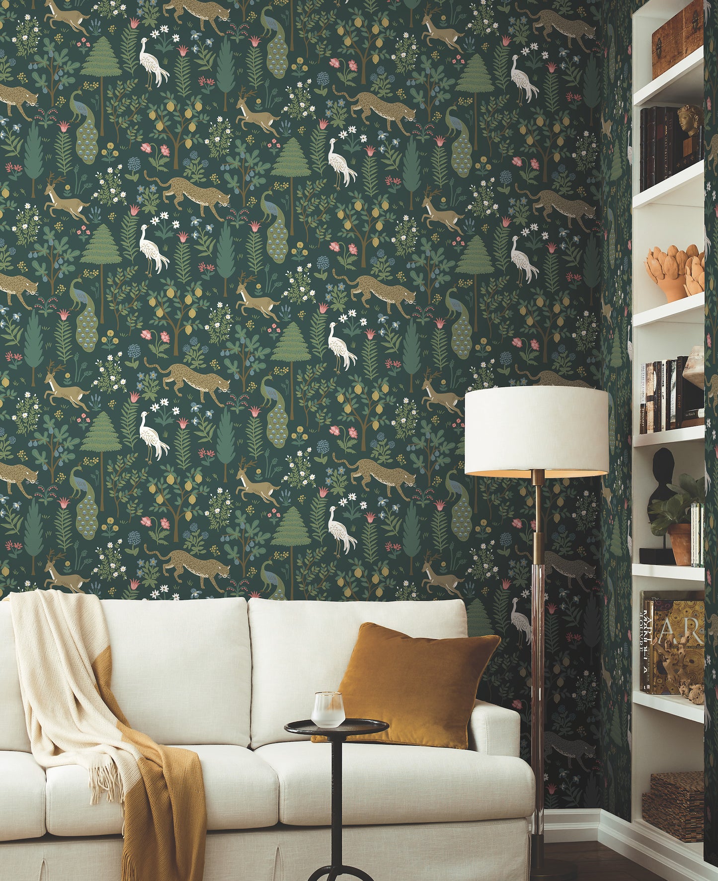 York Wallcoverings Rifle Paper Co. Second Edition Menagerie Blue Wallpaper  Animals Blues   - RP7306