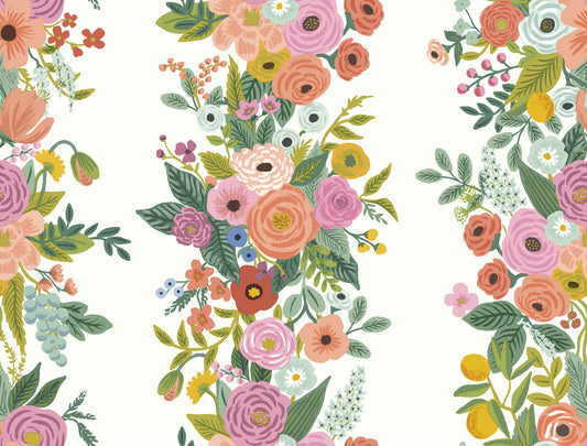 York Wallcoverings Rifle Paper Co. Second Edition Garden Party Trellis White and Dark Pink Wallpaper  Florals and Flowers Whites and Off-Whites   - RP7310