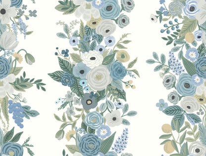 York Wallcoverings Rifle Paper Co. Second Edition Garden Party Trellis White and Blue Wallpaper  Florals and Flowers Whites and Off-Whites   - RP7314