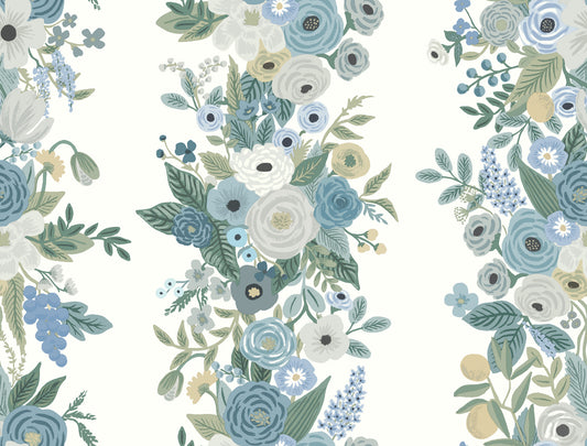 York Wallcoverings Rifle Paper Co. Second Edition Garden Party Trellis White and Blue Wallpaper  Florals and Flowers Whites and Off-Whites   - RP7314