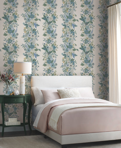 York Wallcoverings Rifle Paper Co. Second Edition Garden Party Trellis White and Blue Wallpaper  Florals and Flowers Whites and Off-Whites   - RP7314
