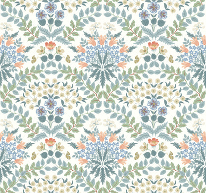 York Wallcoverings Rifle Paper Co. Second Edition Bramble White and Green Wallpaper  Botanical Whites and Off-Whites   - RP7319