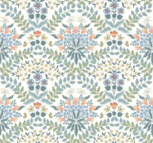 York Wallcoverings Rifle Paper Co. Second Edition Bramble White and Green Wallpaper  Botanical Whites and Off-Whites   - RP7319