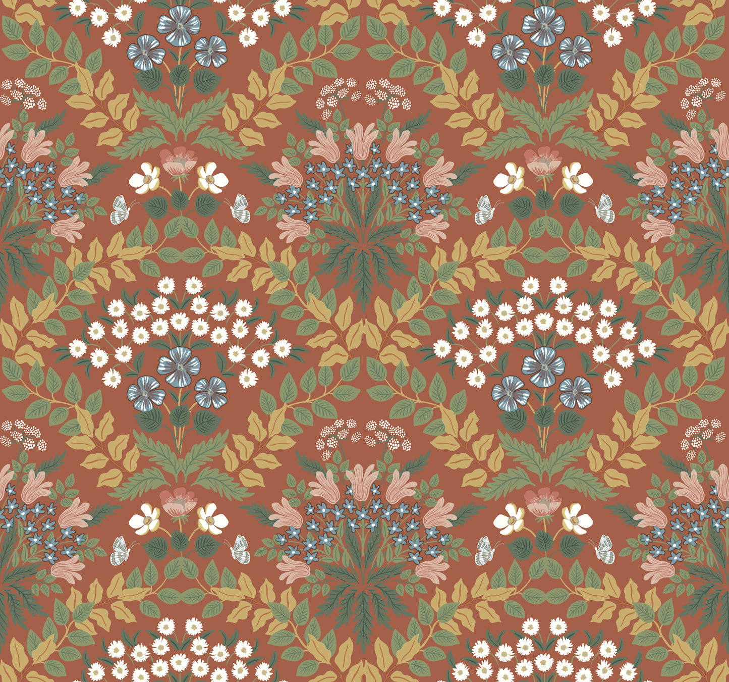 York Wallcoverings Rifle Paper Co. Second Edition Bramble Red and Green Wallpaper  Botanical Greens   - RP7320