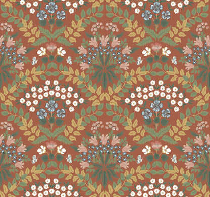 York Wallcoverings Rifle Paper Co. Second Edition Bramble Red and Green Wallpaper  Botanical Greens   - RP7320
