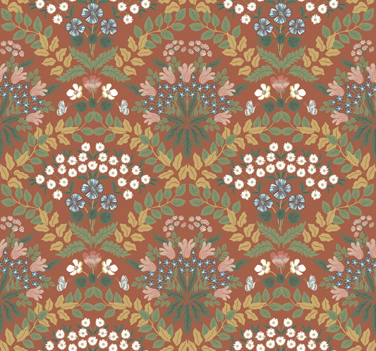 York Wallcoverings Rifle Paper Co. Second Edition Bramble Red and Green Wallpaper  Botanical Greens   - RP7320