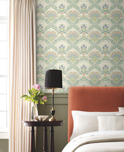 York Wallcoverings Rifle Paper Co. Second Edition Bramble Beige and Green Wallpaper  Botanical Greens   - RP7321