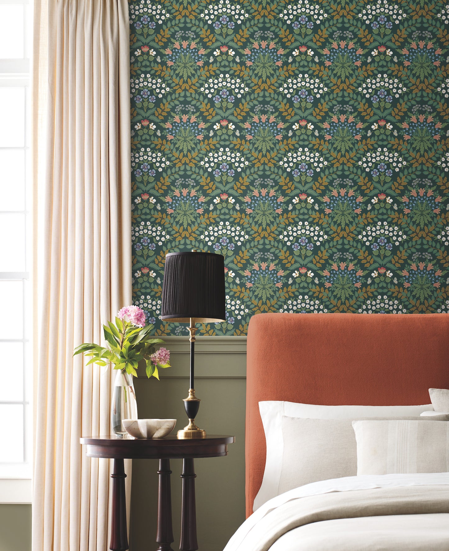 York Wallcoverings Rifle Paper Co. Second Edition Bramble Green and Gold Wallpaper  Botanical Greens   - RP7322