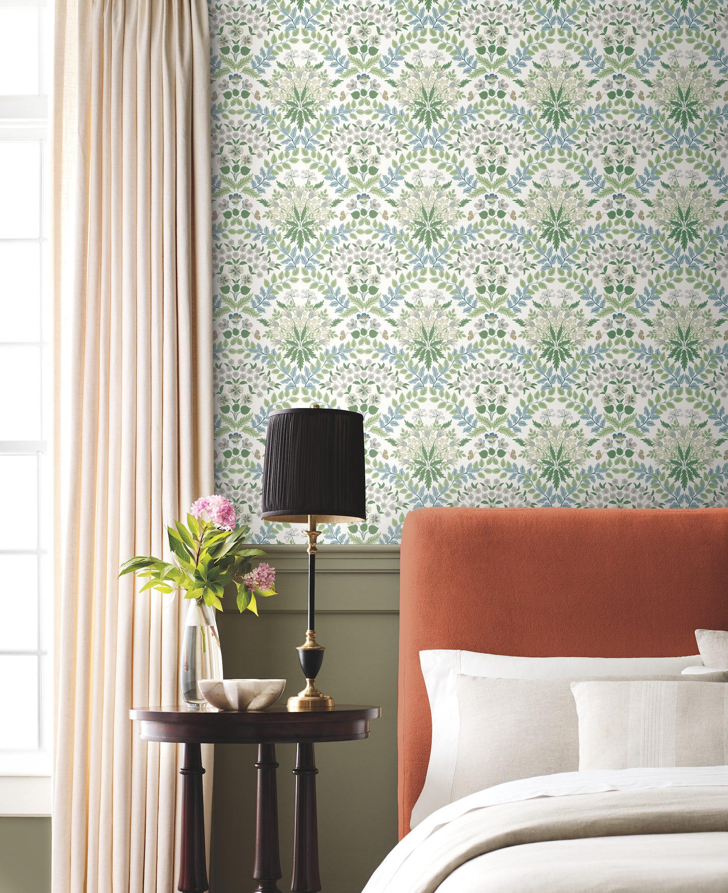 York Wallcoverings Rifle Paper Co. Second Edition Bramble White and Blue Wallpaper  Botanical Whites and Off-Whites   - RP7323