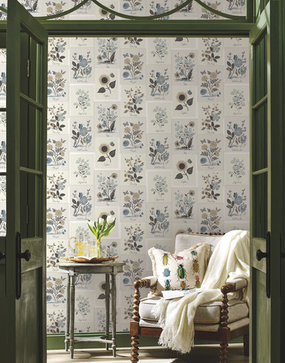 York Wallcoverings Rifle Paper Co. Second Edition Botanical Prints Beige and Black Wallpaper  Florals and Flowers Blacks   - RP7336