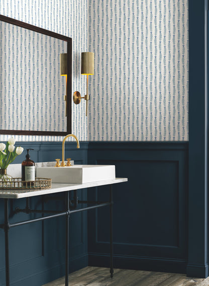York Wallcoverings Rifle Paper Co. Second Edition Eden White and Blue Wallpaper  Botanical Whites and Off-Whites   - RP7341