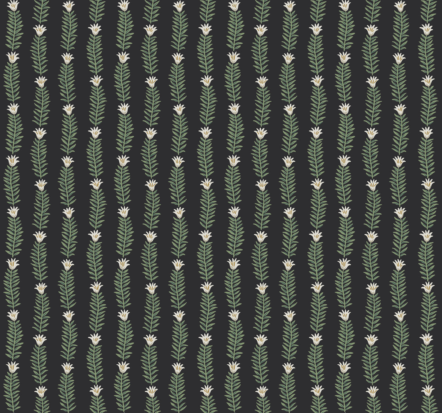 York Wallcoverings Rifle Paper Co. Second Edition Eden Black and Green Wallpaper  Botanical Greens   - RP7344