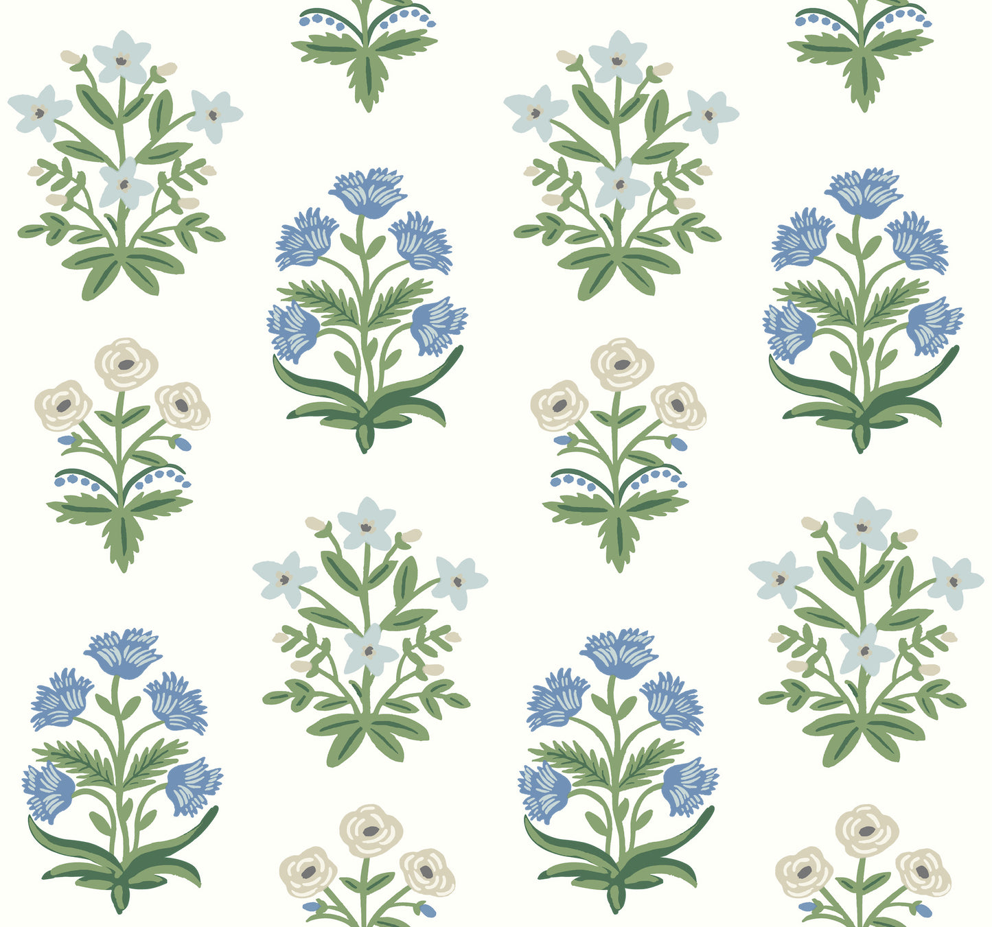 York Wallcoverings Rifle Paper Co. Second Edition Mughal Rose White and Purple Wallpaper  Florals and Flowers Whites and Off-Whites   - RP7347