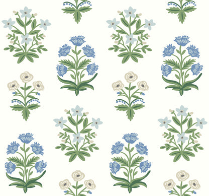 York Wallcoverings Rifle Paper Co. Second Edition Mughal Rose White and Purple Wallpaper  Florals and Flowers Whites and Off-Whites   - RP7347