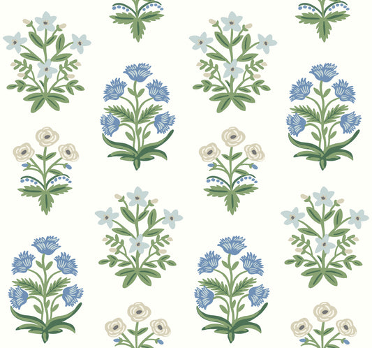 York Wallcoverings Rifle Paper Co. Second Edition Mughal Rose White and Purple Wallpaper  Florals and Flowers Whites and Off-Whites   - RP7347