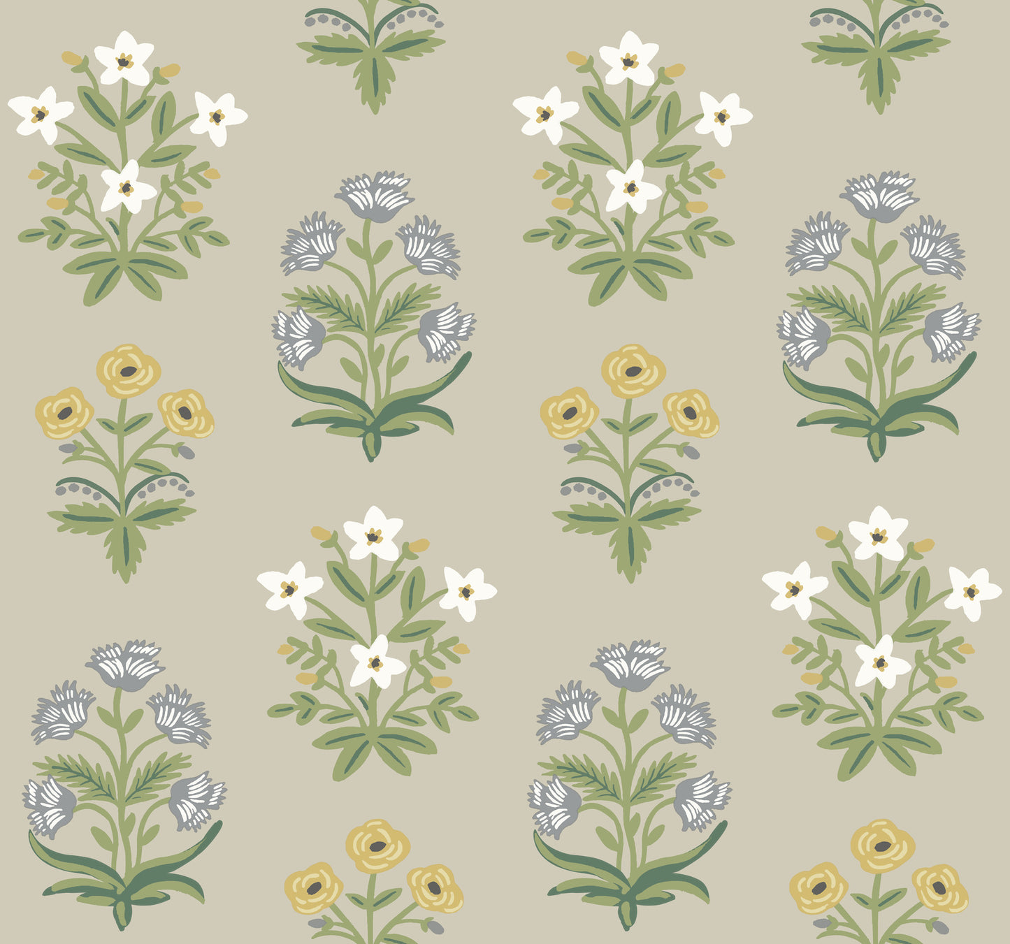 York Wallcoverings Rifle Paper Co. Second Edition Mughal Rose Beige and Purple Wallpaper  Florals and Flowers Purples   - RP7350