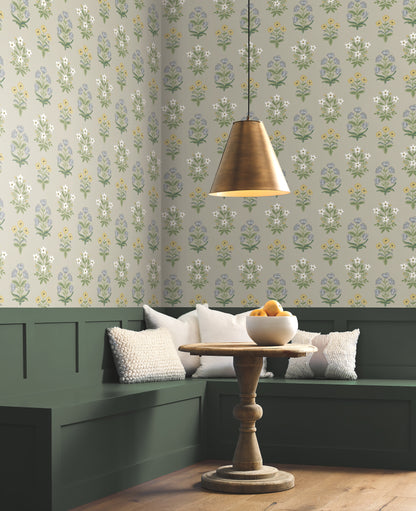 York Wallcoverings Rifle Paper Co. Second Edition Mughal Rose Beige and Purple Wallpaper  Florals and Flowers Purples   - RP7350