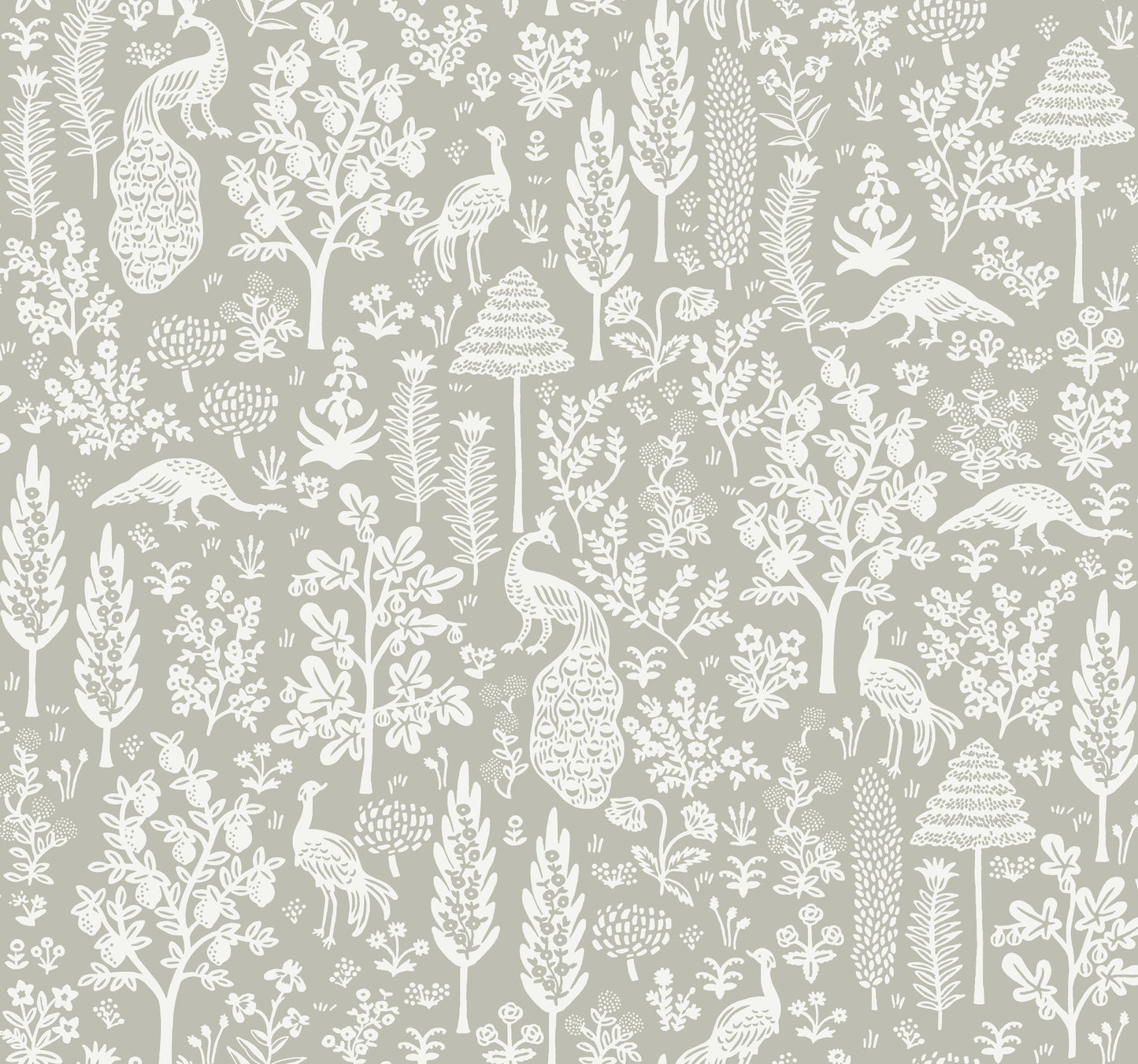 York Wallcoverings Rifle Paper Co. Second Edition Menagerie Toile Black Wallpaper  Botanical Blacks   - RP7369