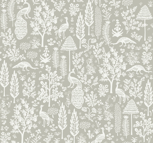 York Wallcoverings Rifle Paper Co. Second Edition Menagerie Toile Black Wallpaper  Botanical Blacks   - RP7369