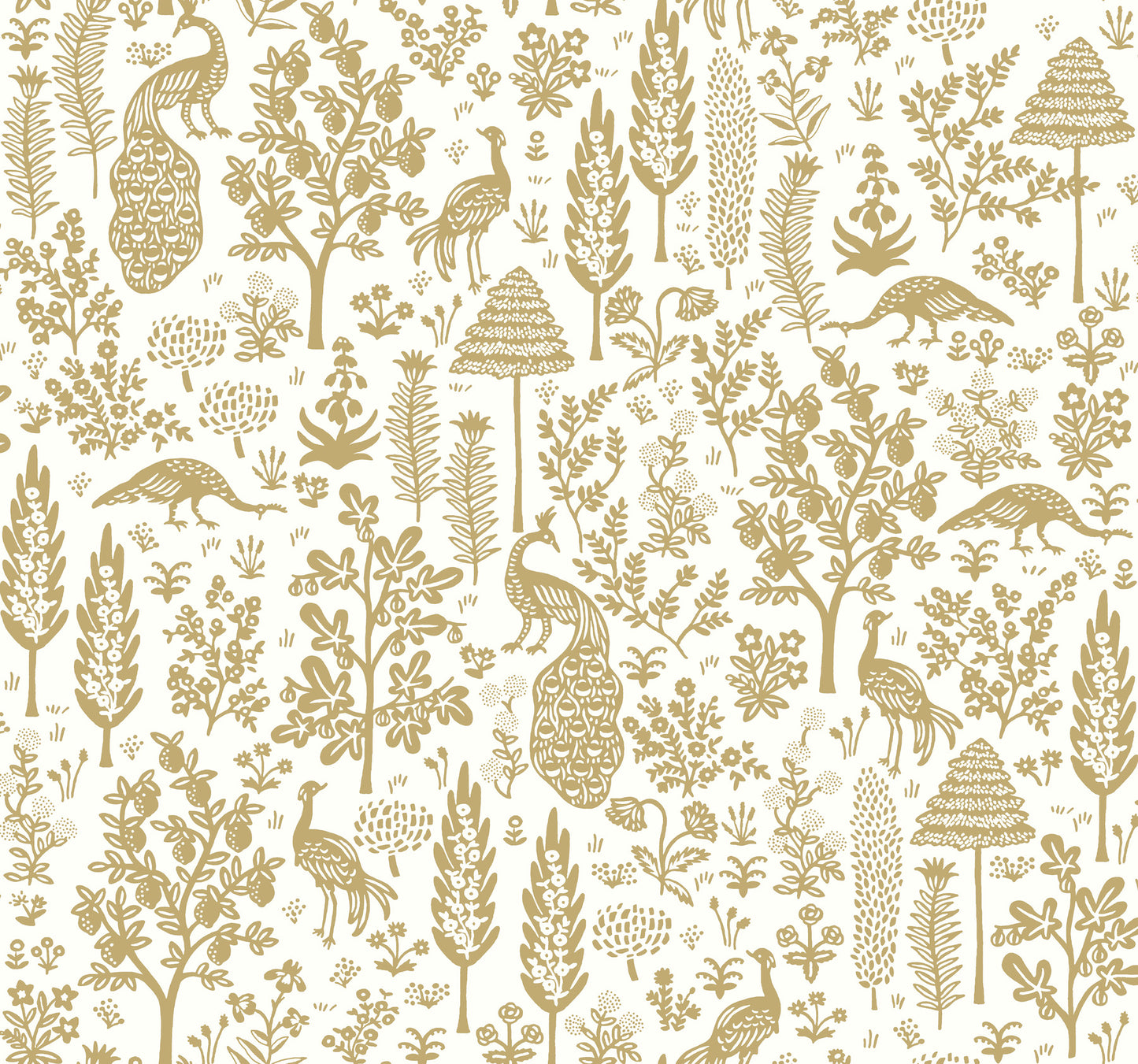 York Wallcoverings Rifle Paper Co. Second Edition Menagerie Toile Beige Wallpaper  Botanical Neutrals   - RP7371