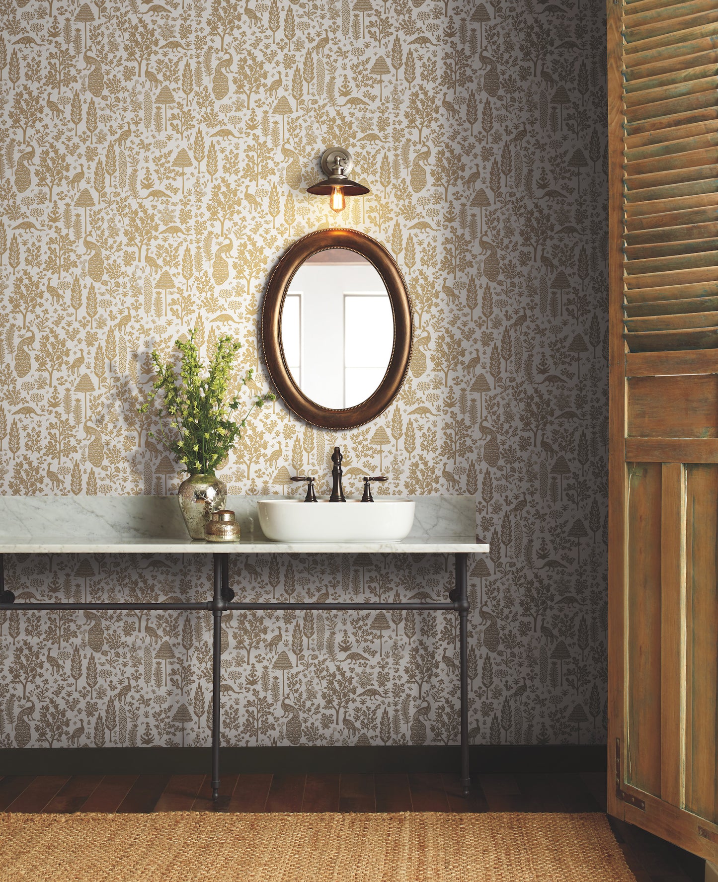 York Wallcoverings Rifle Paper Co. Second Edition Menagerie Toile Beige Wallpaper  Botanical Neutrals   - RP7371