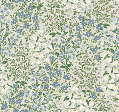 York Wallcoverings Rifle Paper Co. Second Edition Wildwood Garden Beige and Green Wallpaper  Florals and Flowers Greens   - RP7375