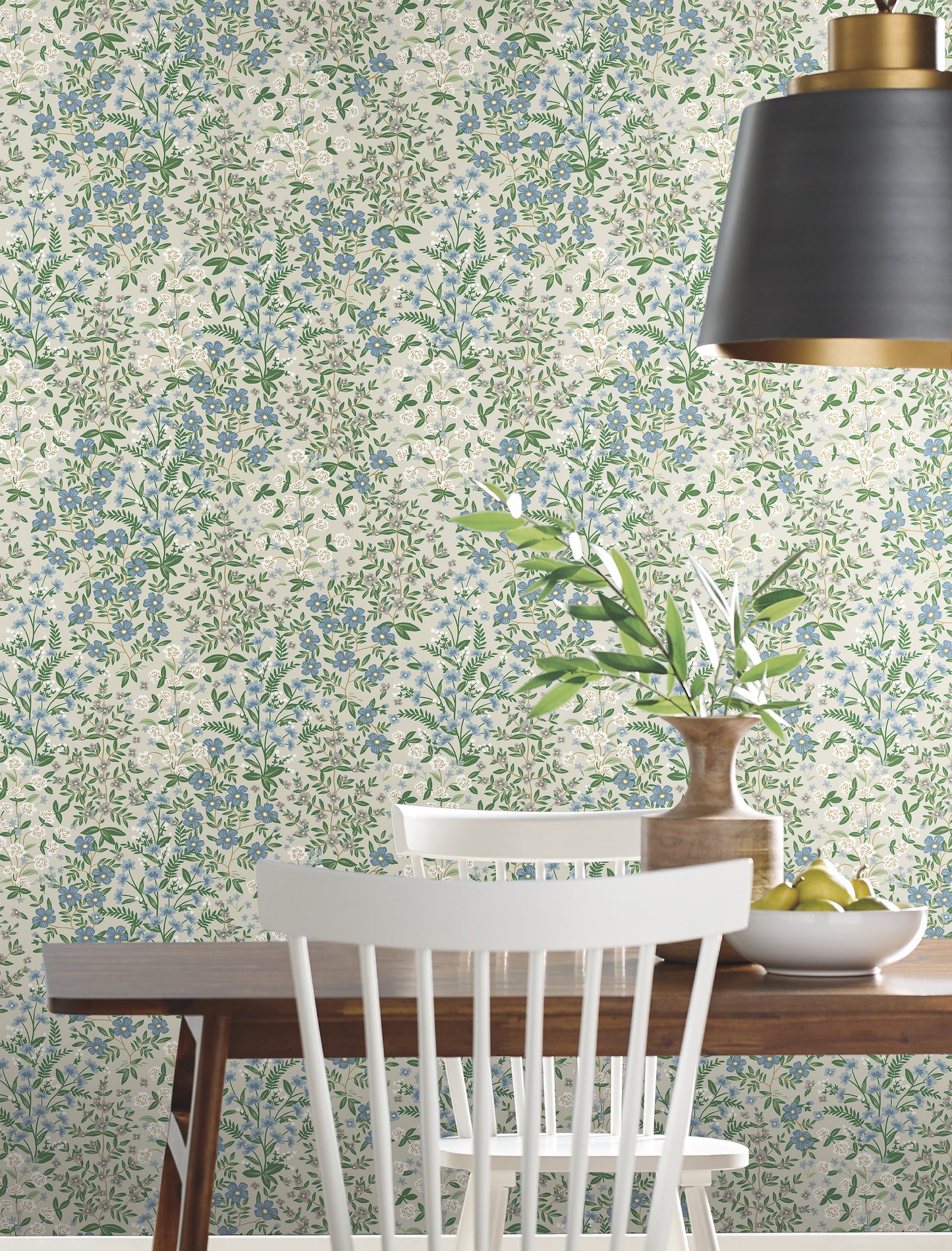 York Wallcoverings Rifle Paper Co. Second Edition Wildwood Garden Beige and Green Wallpaper  Florals and Flowers Greens   - RP7375