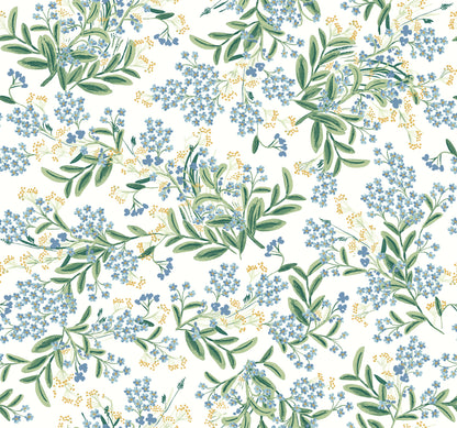 York Wallcoverings Rifle Paper Co. Second Edition Cornflower White and Green Wallpaper  Botanical Whites and Off-Whites   - RP7382