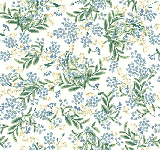 York Wallcoverings Rifle Paper Co. Second Edition Cornflower White and Green Wallpaper  Botanical Whites and Off-Whites   - RP7382
