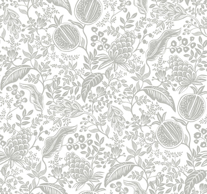 York Wallcoverings Rifle Paper Co. Second Edition Pomegranate White and Black Wallpaper  Botanical Whites and Off-Whites   - RP7387