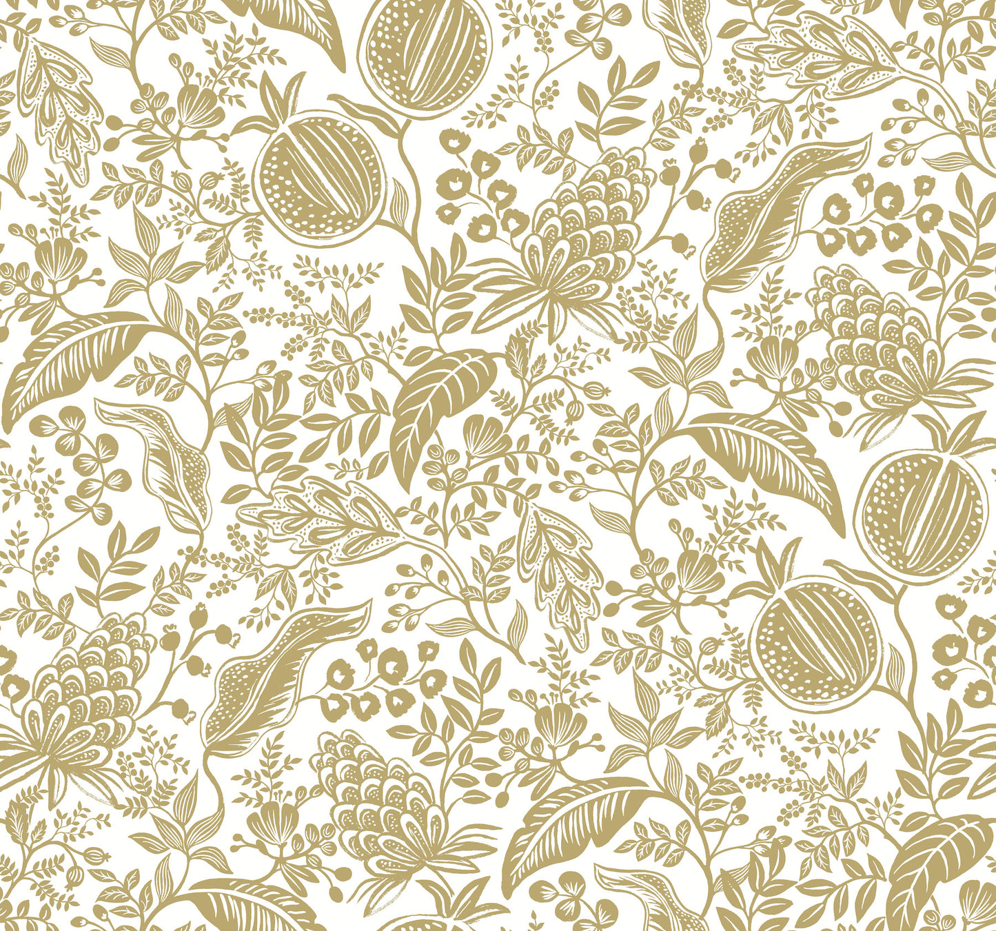 York Wallcoverings Rifle Paper Co. Second Edition Pomegranate White Wallpaper  Botanical Whites and Off-Whites   - RP7391