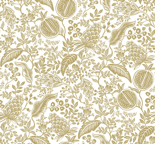 York Wallcoverings Rifle Paper Co. Second Edition Pomegranate White Wallpaper  Botanical Whites and Off-Whites   - RP7391