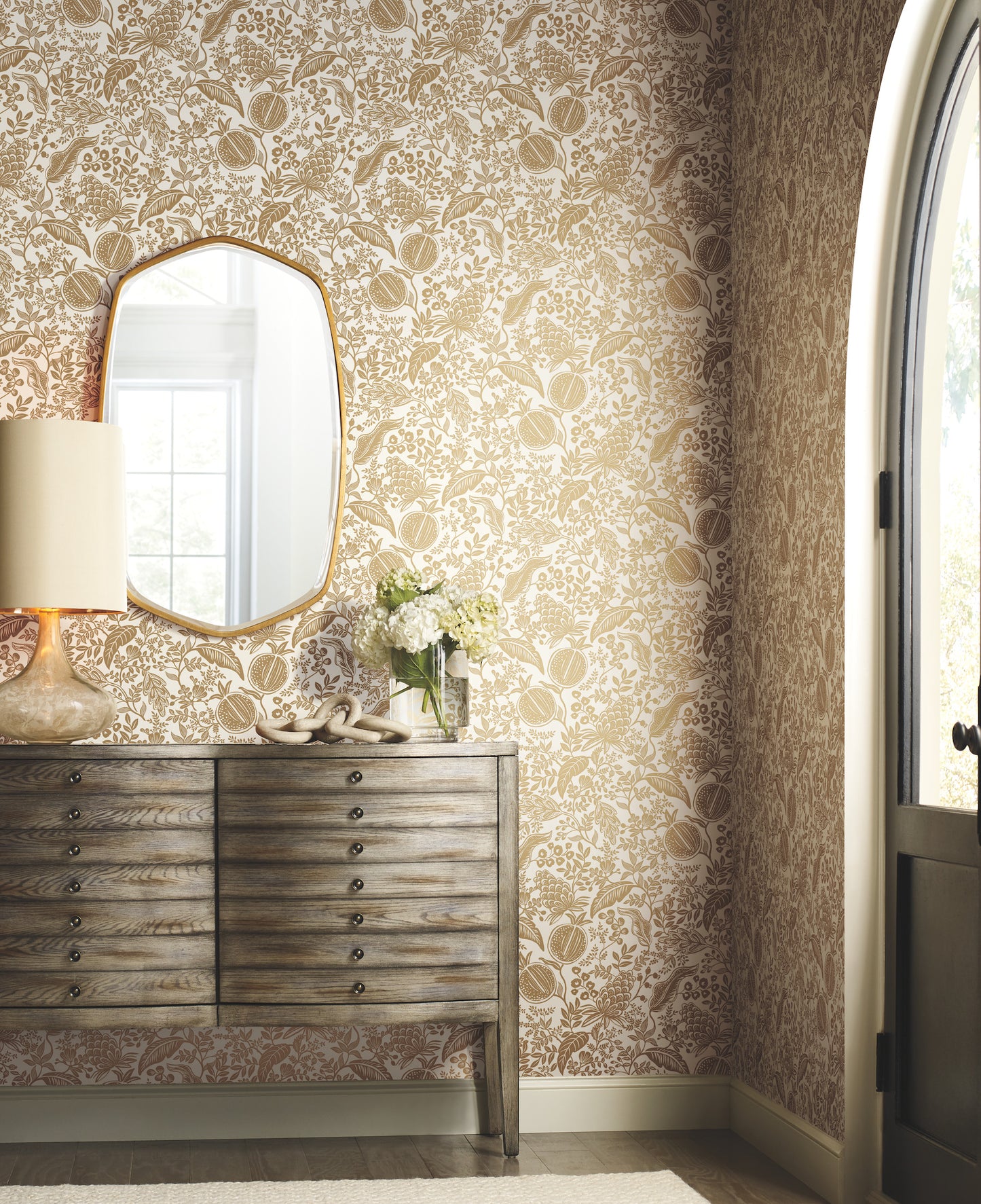 York Wallcoverings Rifle Paper Co. Second Edition Pomegranate White Wallpaper  Botanical Whites and Off-Whites   - RP7391