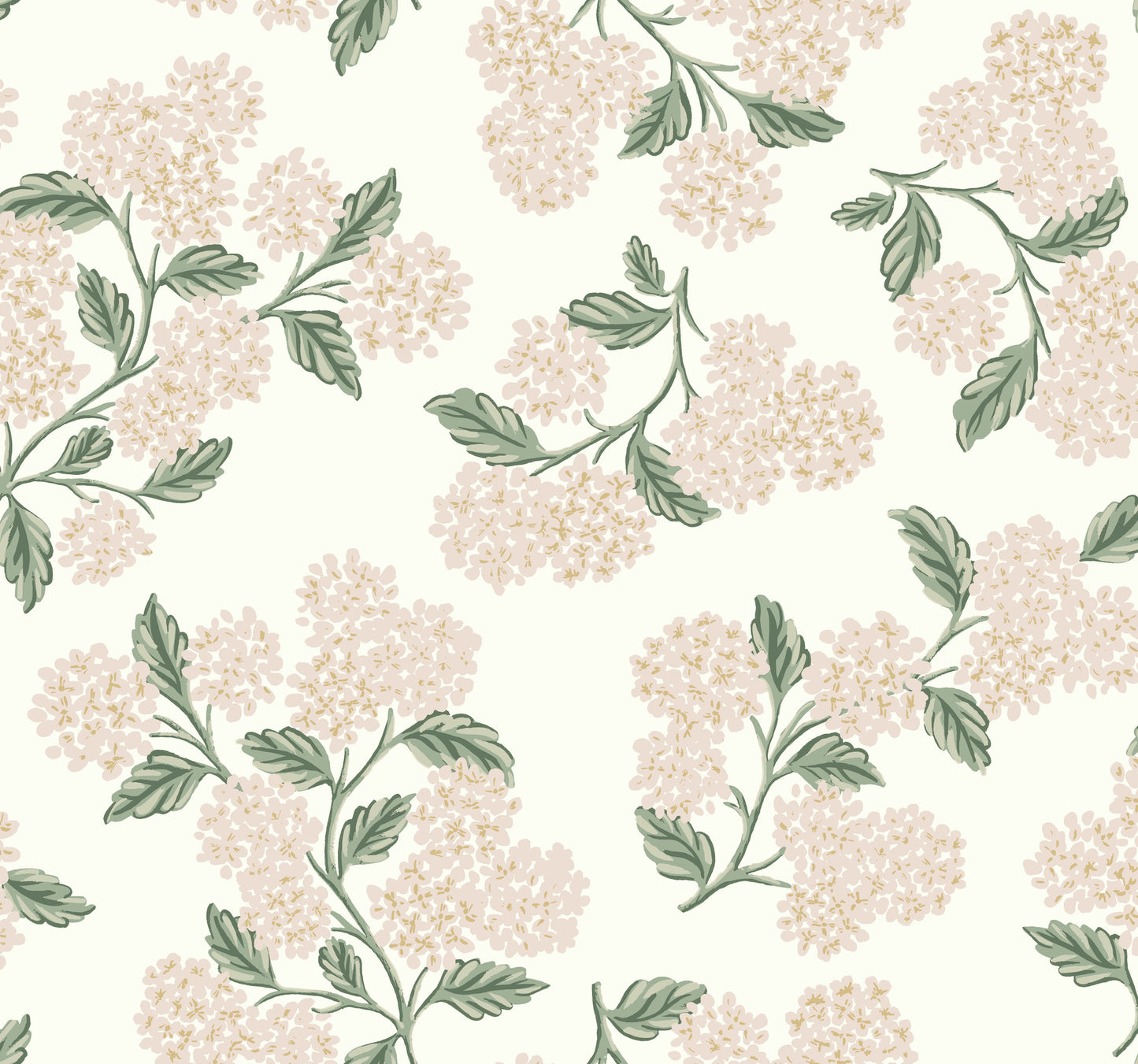 York Wallcoverings Rifle Paper Co. Second Edition Hydrangea Beige and Pink Wallpaper  Florals and Flowers Pinks   - RP7393