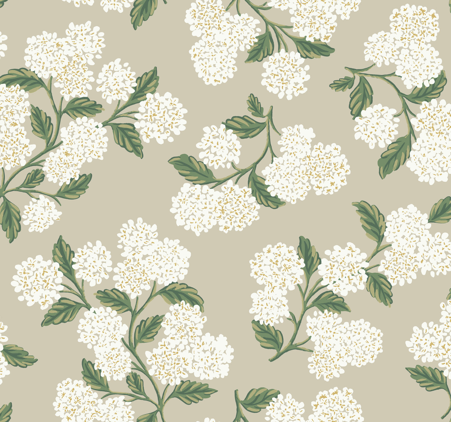 York Wallcoverings Rifle Paper Co. 3rd Edition Hydrangea Beige Wallpaper  Florals and Flowers Neutrals   - RP7394