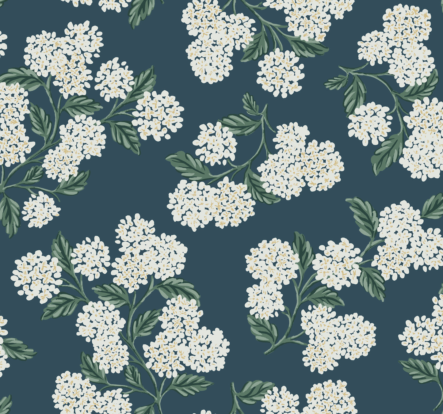 York Wallcoverings Rifle Paper Co. 3rd Edition Hydrangea Blue Wallpaper  Florals and Flowers Blues   - RP7395