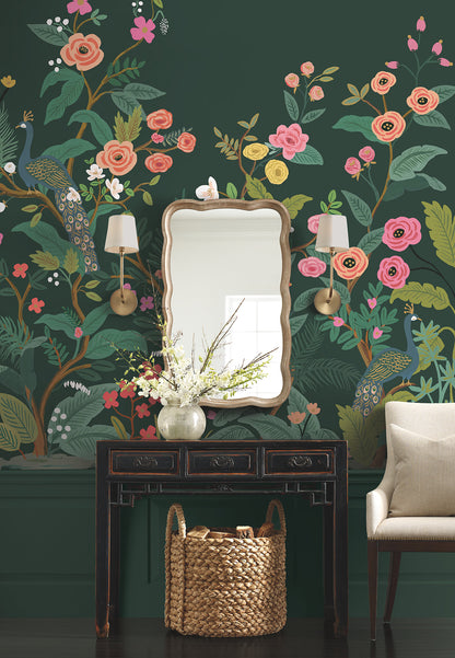 York Wallcoverings Industrial Interiors III Peacock Emerald Wall Mural Feature Wall Animals and Insects Greens   - RP7398M