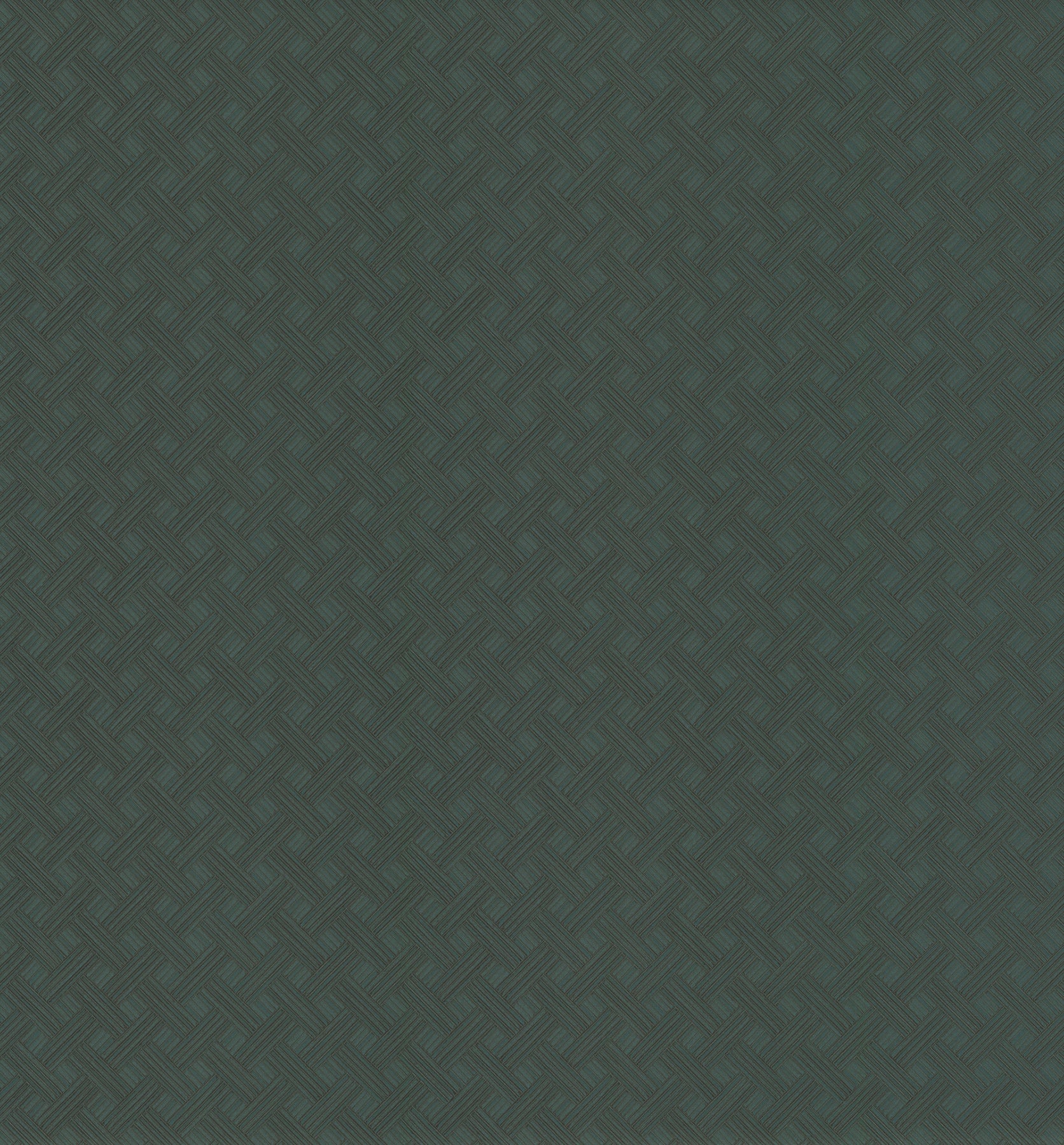 Dark teal wallpaper with a basket-weave texture and a subtle geometric pattern.